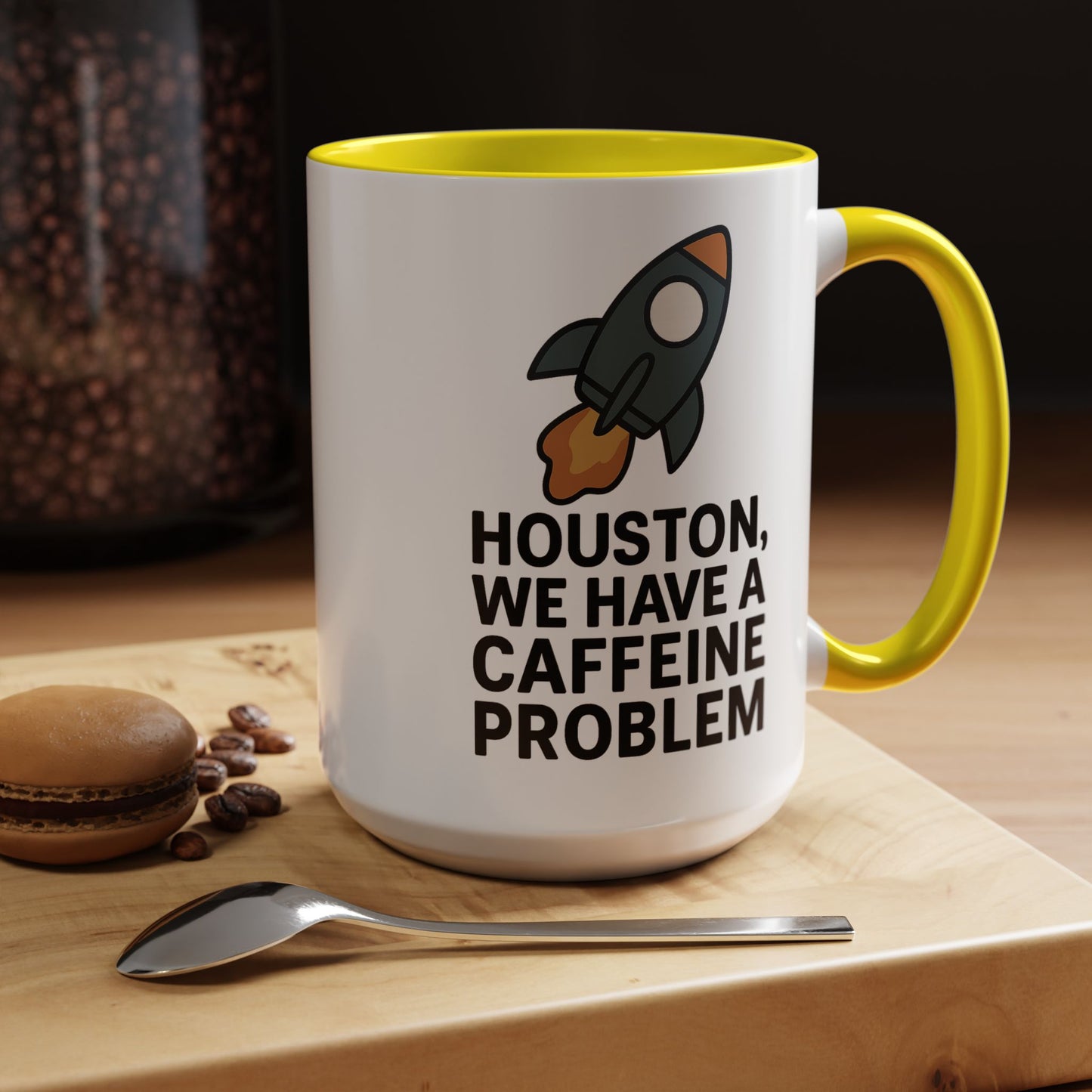 Houston We Have a Caffeine Problem Mug - Funny Coffee Cup for Space Lovers, Gift for Astronauts, Unique Kitchen Decor, Humor Mug
