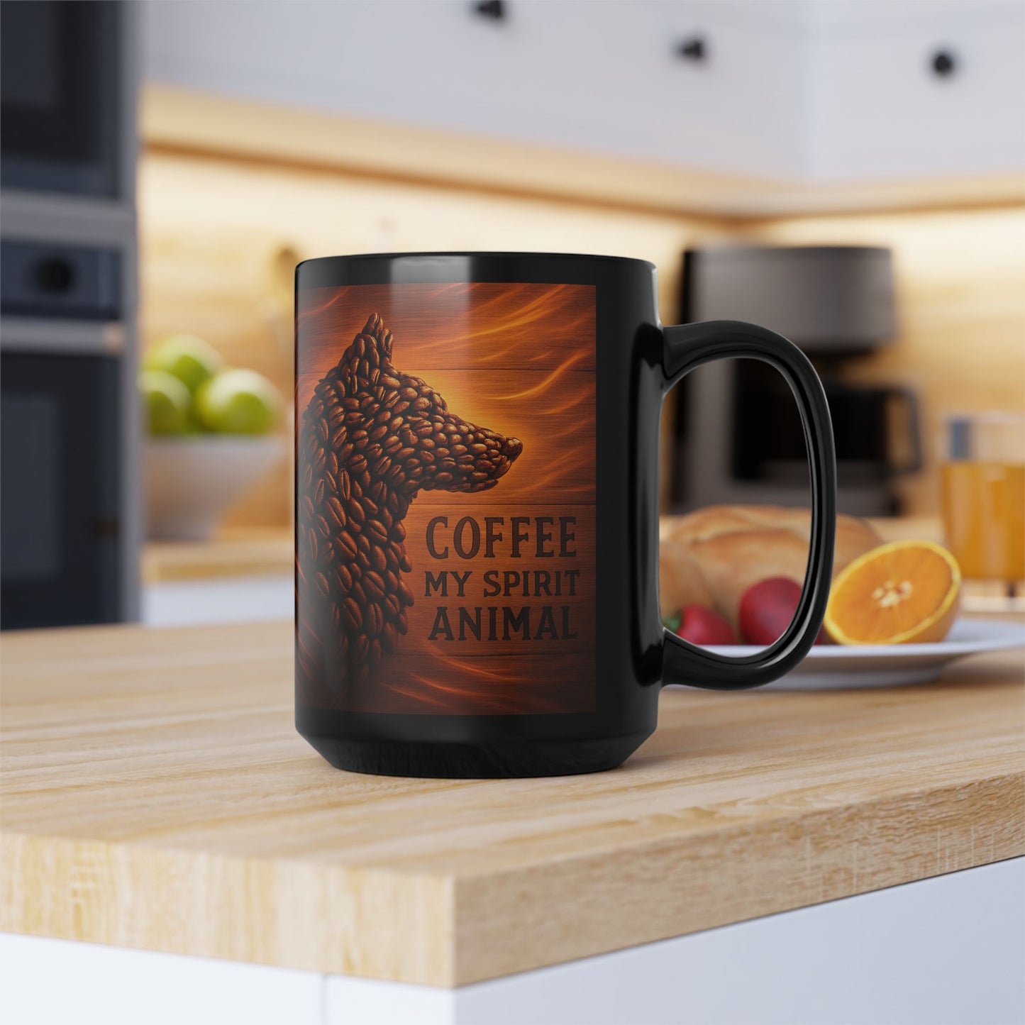 Coffee Is My Spirit Animal Mug, Black Coffee Cup for Animal Lovers