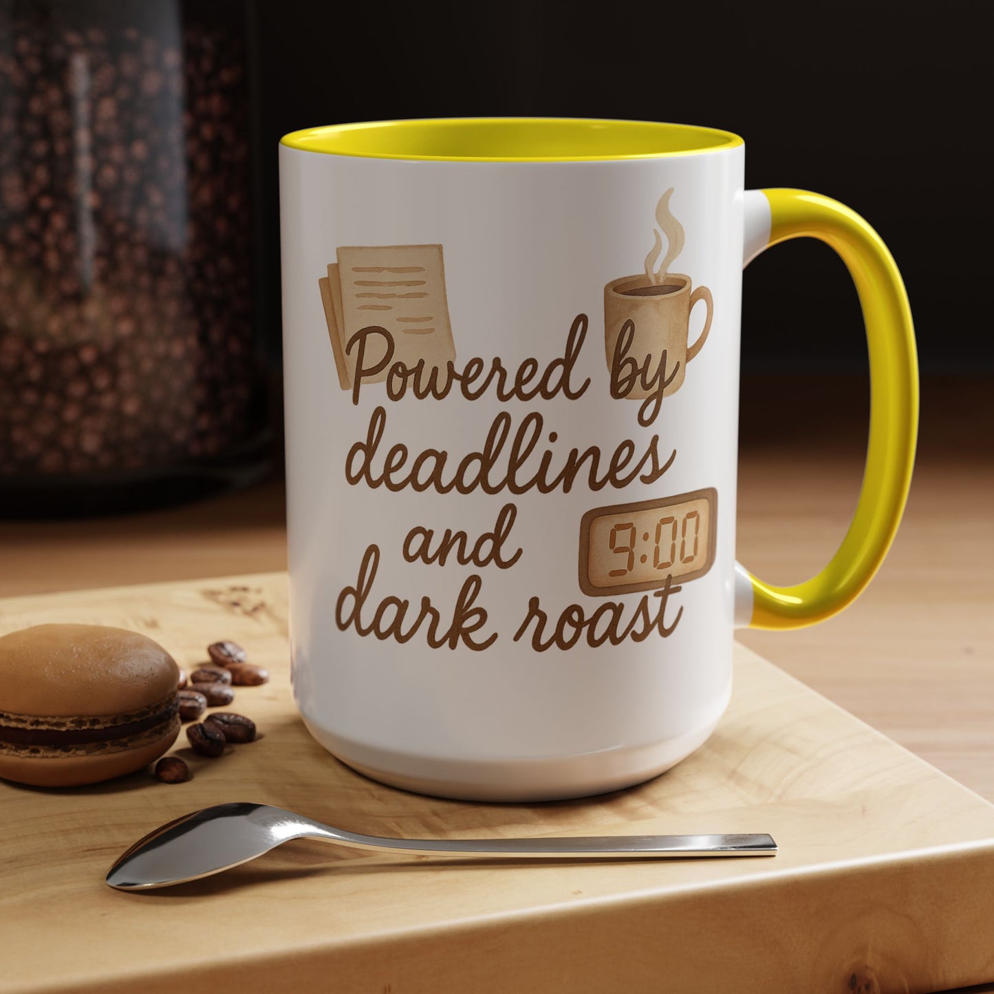 Powered by Deadlines and Dark Roast - Gift for Coffee Lover, Journalist