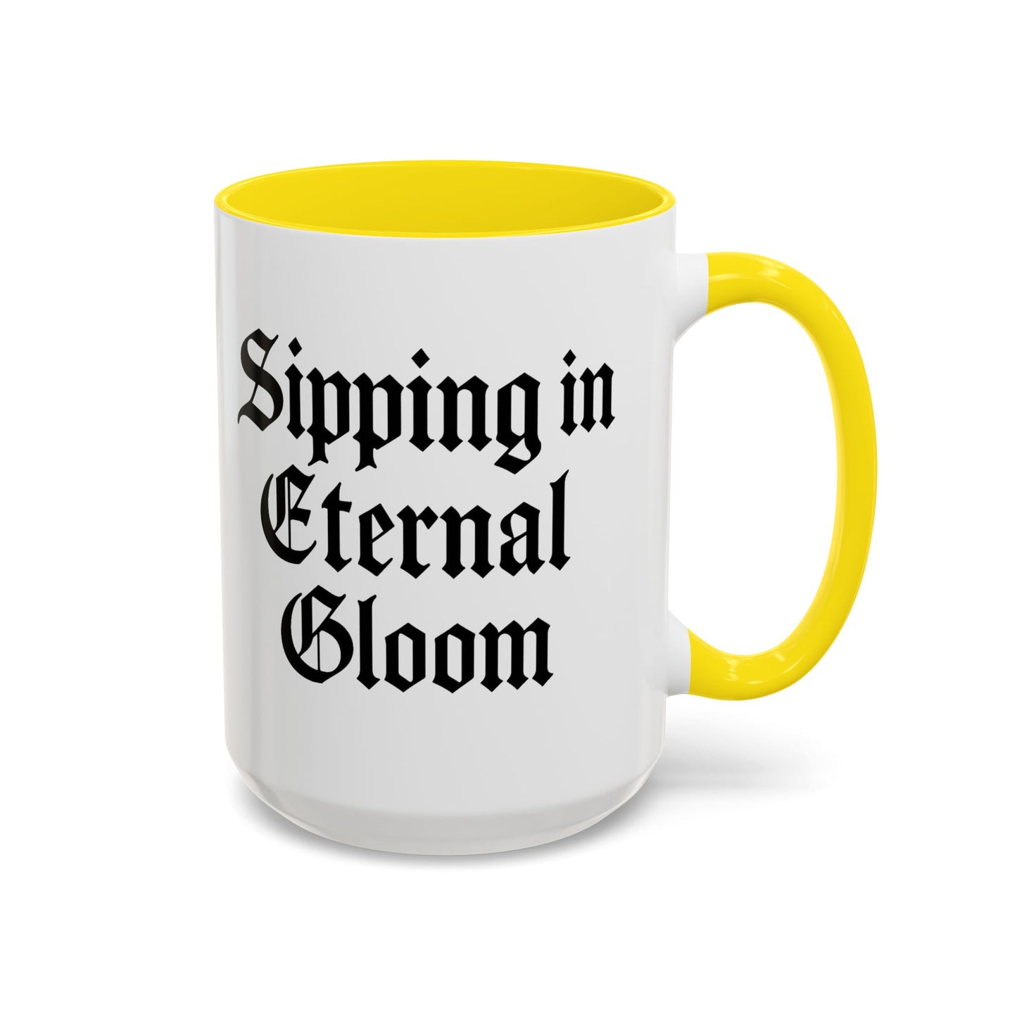 Eternal Gloom Accent Mug - Gothic Coffee Cup, Dark Aesthetic Drinkware, Unique Gift for Halloween, Home Office Decor, Quote Mug