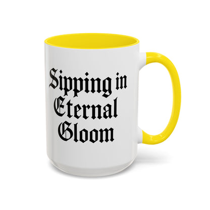 Eternal Gloom Accent Mug - Gothic Coffee Cup, Dark Aesthetic Drinkware, Unique Gift for Halloween, Home Office Decor, Quote Mug