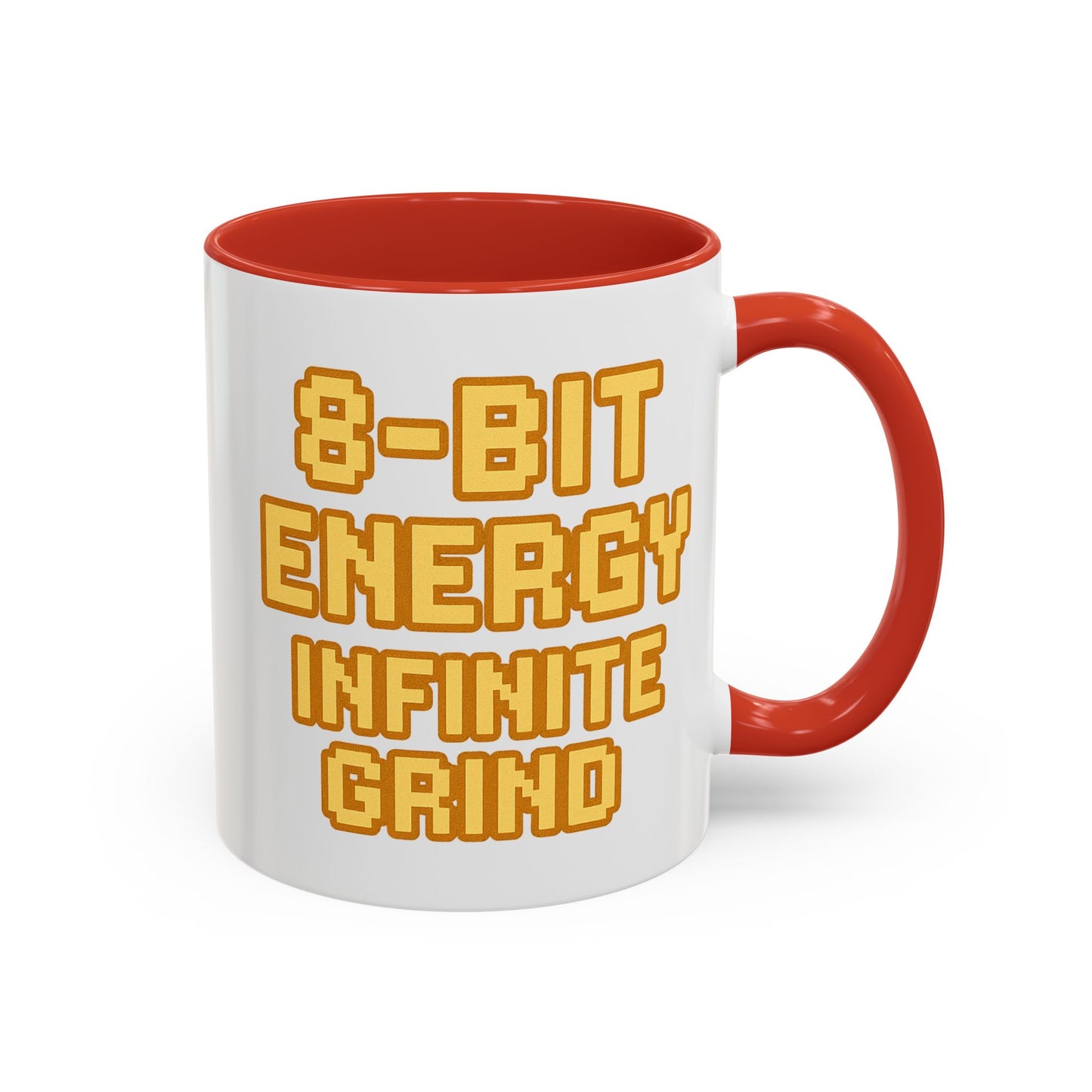 8-Bit Energy Infinite Grind, Cool Gaming Gift, Retro Video Game Cup, Perfect for Gamers, Fun Office Mug