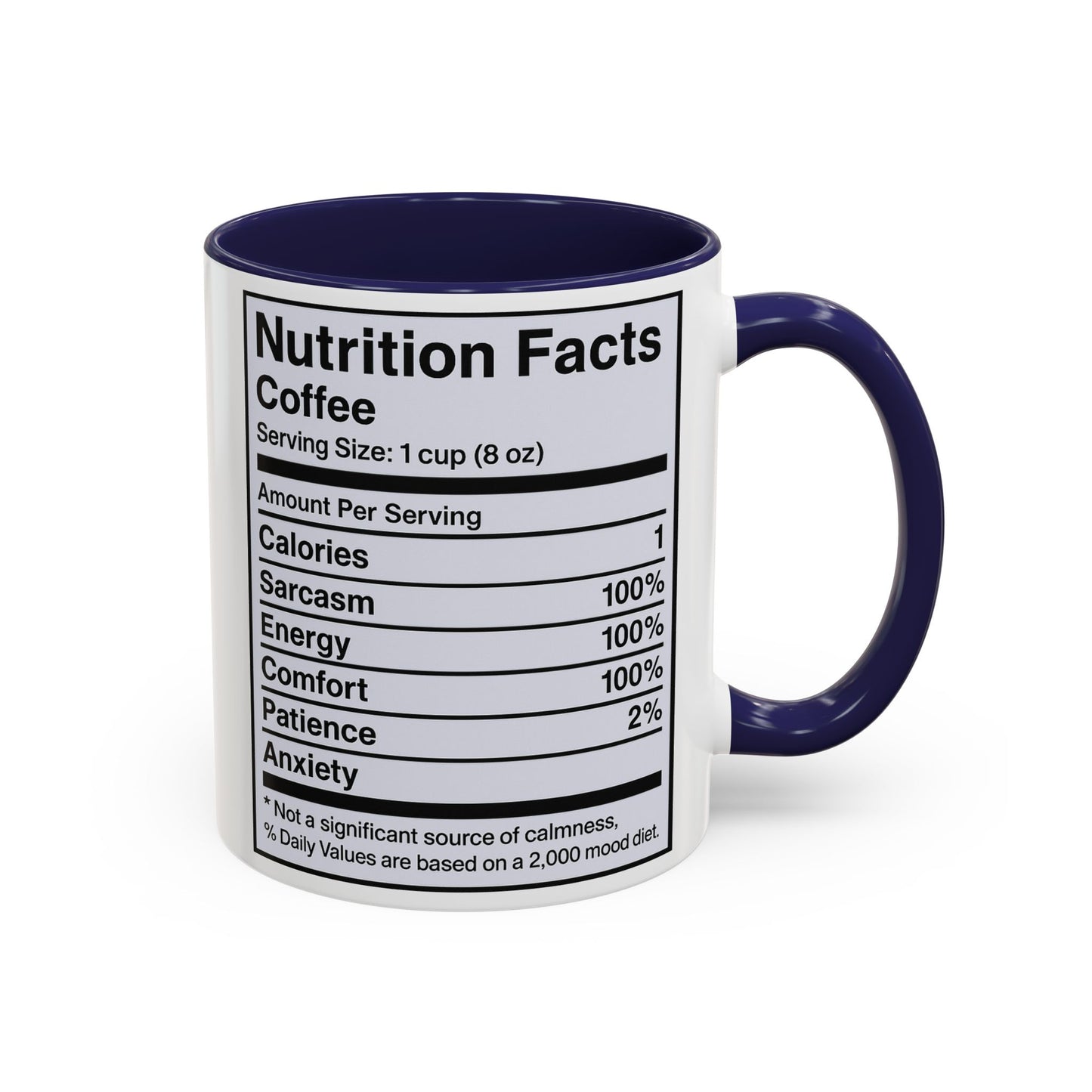 Humorous Coffee Nutrition Facts Mug, Funny Gift for Coffee Lovers