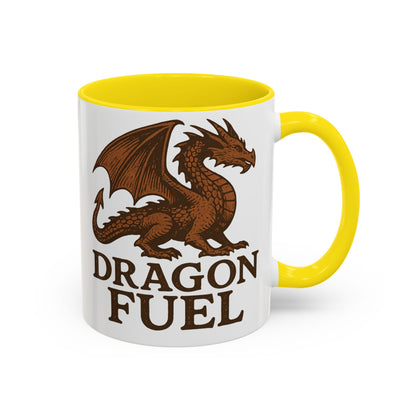Dragon Fuel Coffee Mug - 11/15oz, Fantasy Gift for Gamers, Unique Dragon Lover's Cup, Dungeons & Dragons Drinkware, Gift for Wizards