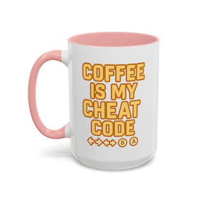 Coffee is My Cheat Code, Game Themed Gift, Funny Mug for Gamers, Gaming Accessory, Birthday Gift for Him