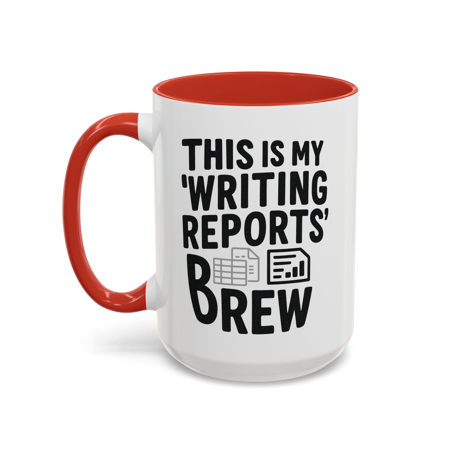 Writing Reports Accent Coffee Mug – Funny Office Gift, Work From Home, Police, Coffee Lover Humor