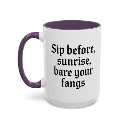 Sip Before Sunrise, Gothic Style, Perfect for Morning Coffee, Halloween Gift, Unique Home Decor, Sarcastic Quote Mug