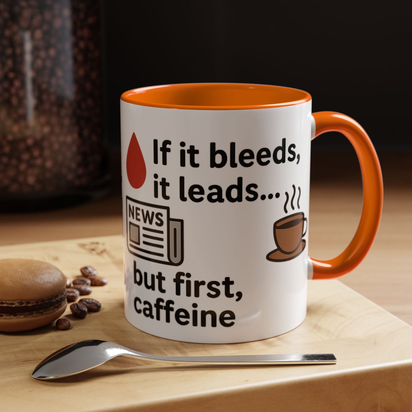 If it Bleeds it Leads Gift for Journalists, Writers, News Lovers, Unique Mug for Work or Home