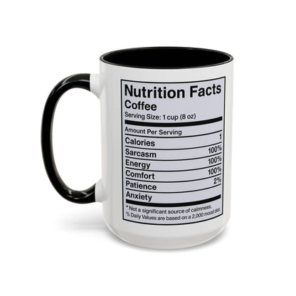 Humorous Coffee Nutrition Facts Mug, Funny Gift for Coffee Lovers