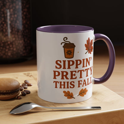 Sippin’ pretty this fall - Accent Coffee Mug (11, 15oz)