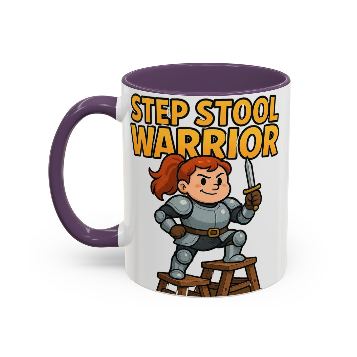 Step Stool Warrior Coffee Mug - Fun Gift for Kids, Unique Kitchenware, Playful Drinkware, Parenting Humor, Kids' Motivation
