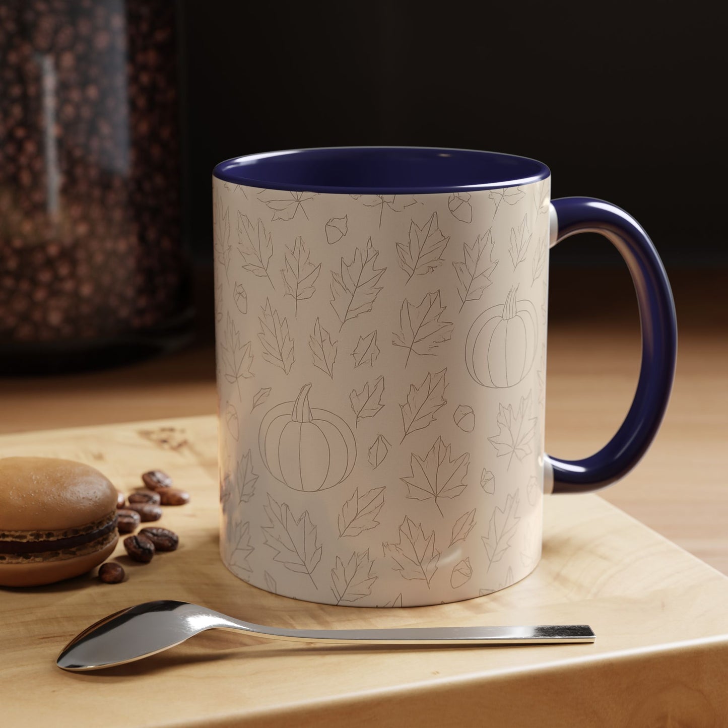 Autumn Leaves Accent Coffee Mug | Fall Decor, Pumpkin Lovers Gift, Cozy Mornings, Seasonal Kitchenware, Ideal for Thanksgiving