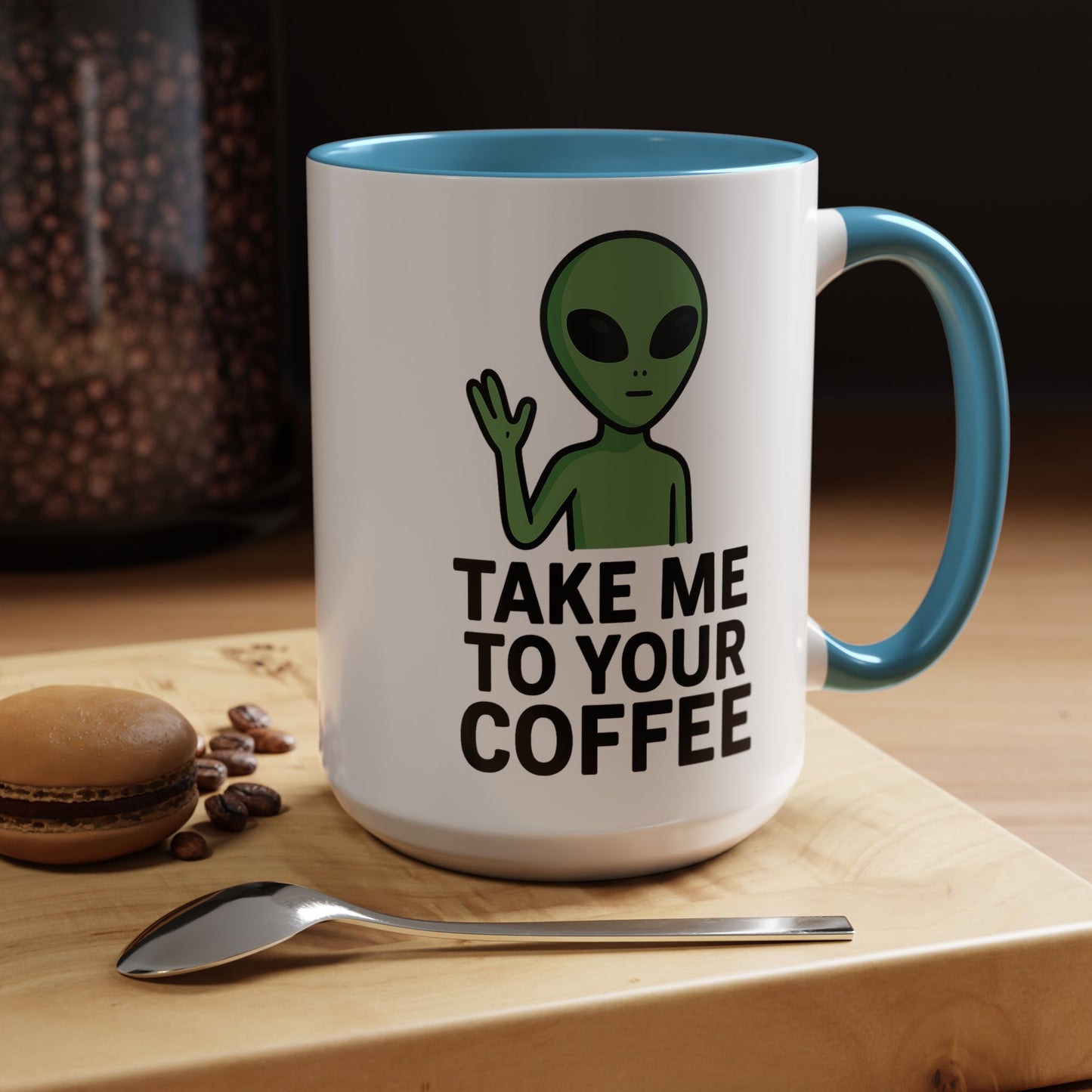 Funny Alien Coffee Mug - Take Me To Your Coffee, Humorous Gift for Coffee Lovers, Unique Office Decor, Birthday Gift