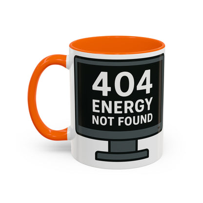 Humorous 404 Energy Not Found Coffee Mug, Funny Gift for Programmers, Unique Office Mug, Tech Lover's Gift, Coffee Lovers Mug