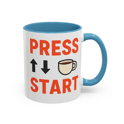Press Start Retro Gamer Design, Fun Gifts for Gamers, Office Essentials, Tea Lovers, Unique Home Decor
