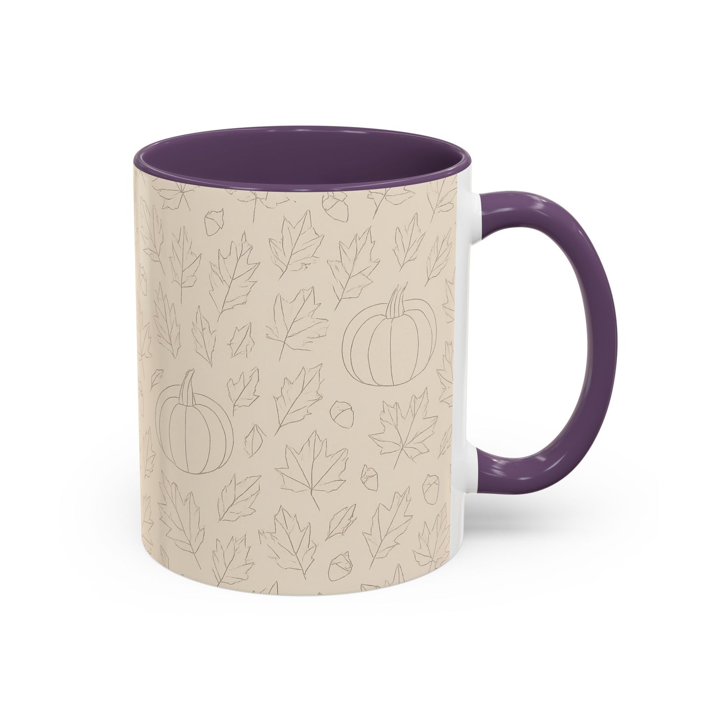 Autumn Leaves Accent Coffee Mug | Fall Decor, Pumpkin Lovers Gift, Cozy Mornings, Seasonal Kitchenware, Ideal for Thanksgiving