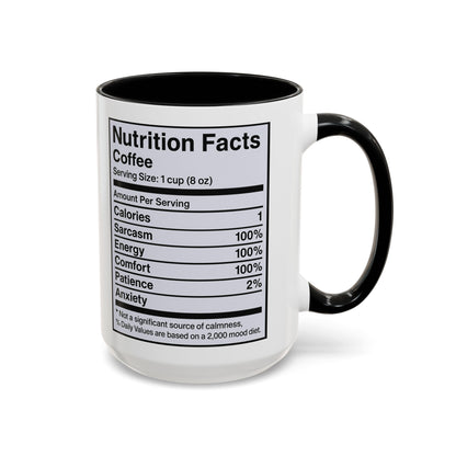 Humorous Coffee Nutrition Facts Mug, Funny Gift for Coffee Lovers