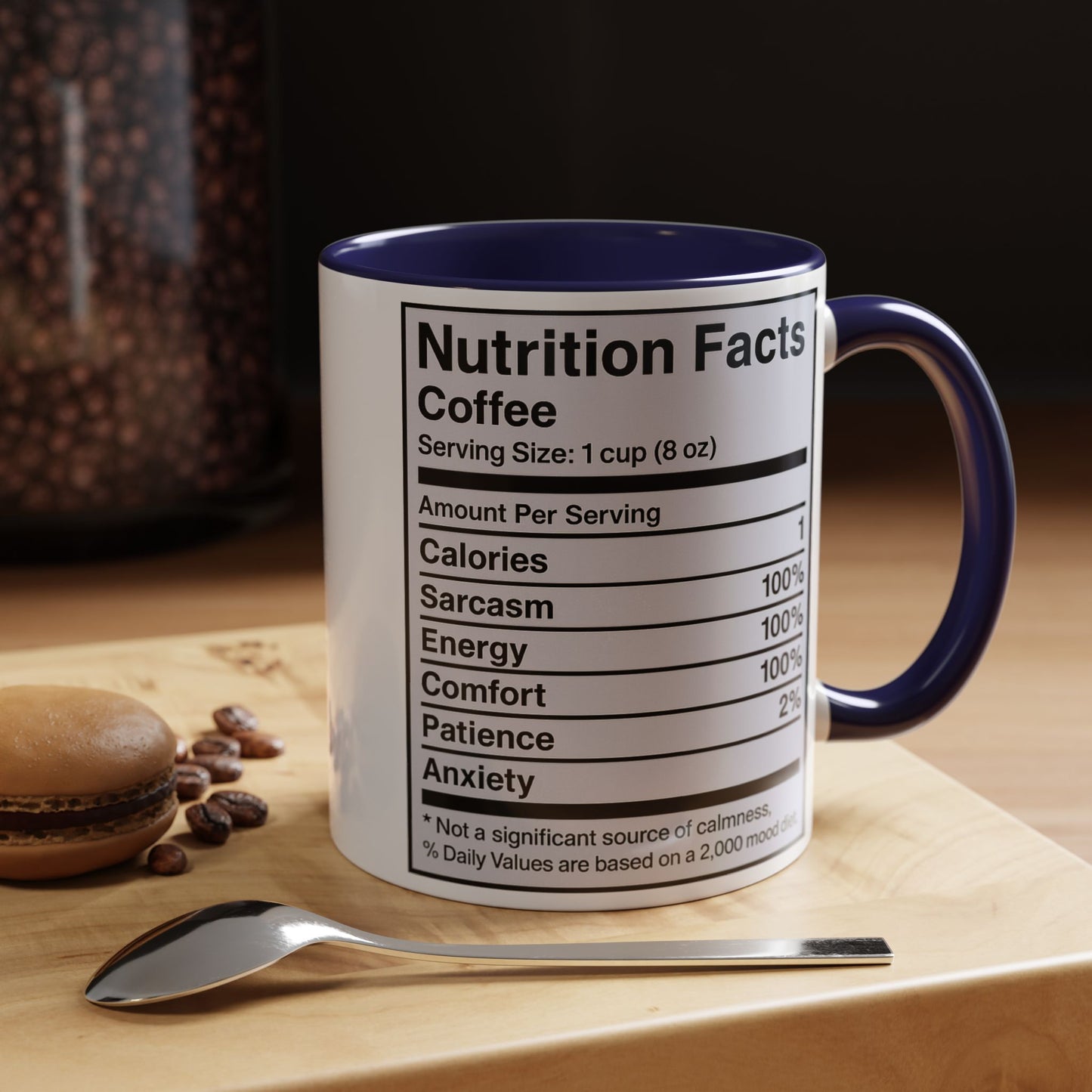 Humorous Coffee Nutrition Facts Mug, Funny Gift for Coffee Lovers