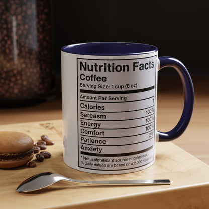 Humorous Coffee Nutrition Facts Mug, Funny Gift for Coffee Lovers