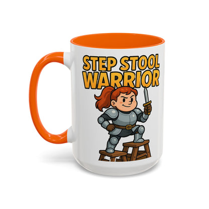 Step Stool Warrior Coffee Mug - Fun Gift for Kids, Unique Kitchenware, Playful Drinkware, Parenting Humor, Kids' Motivation