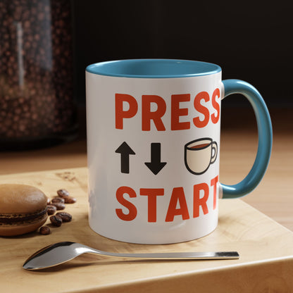 Press Start Retro Gamer Design, Fun Gifts for Gamers, Office Essentials, Tea Lovers, Unique Home Decor