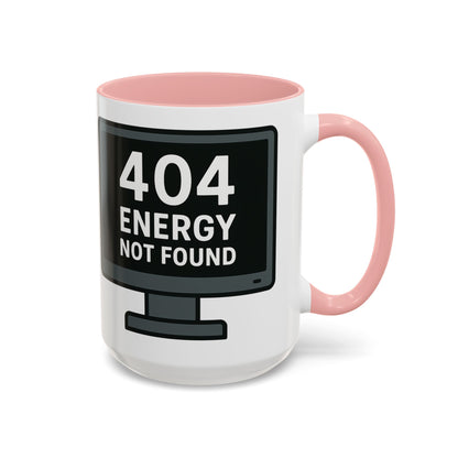 Humorous 404 Energy Not Found Coffee Mug, Funny Gift for Programmers, Unique Office Mug, Tech Lover's Gift, Coffee Lovers Mug