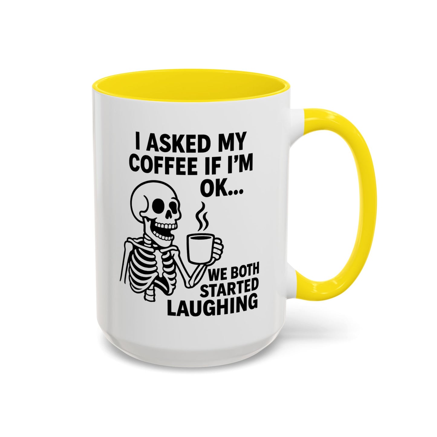 Funny Skeleton Coffee Mug, Halloween Gift, Cute Skeleton Amor, Office Mug, Day of the Dead Coffee Cup