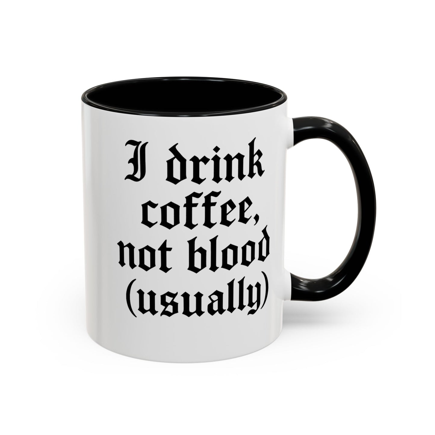 I Drink Coffee Not Blood (Usually), Funny Gift for Coffee Lovers, Black Accent Mug, Unique Kitchen Decor, [...]