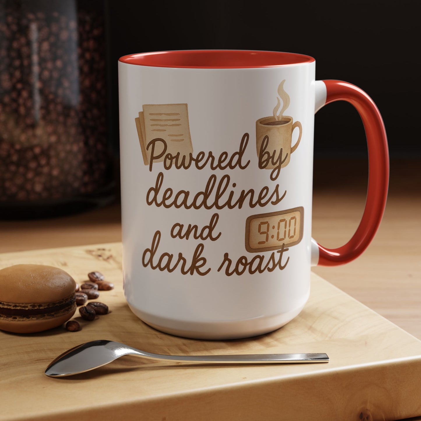 Powered by Deadlines and Dark Roast - Gift for Coffee Lover, Journalist