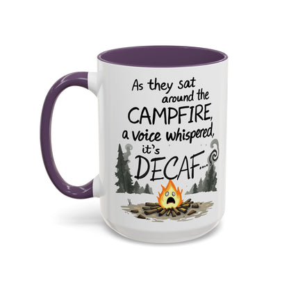 Scary Campfire Decaf Story Coffee Mug - Fun Gift for Outdoor Lovers, Camping, Hiking