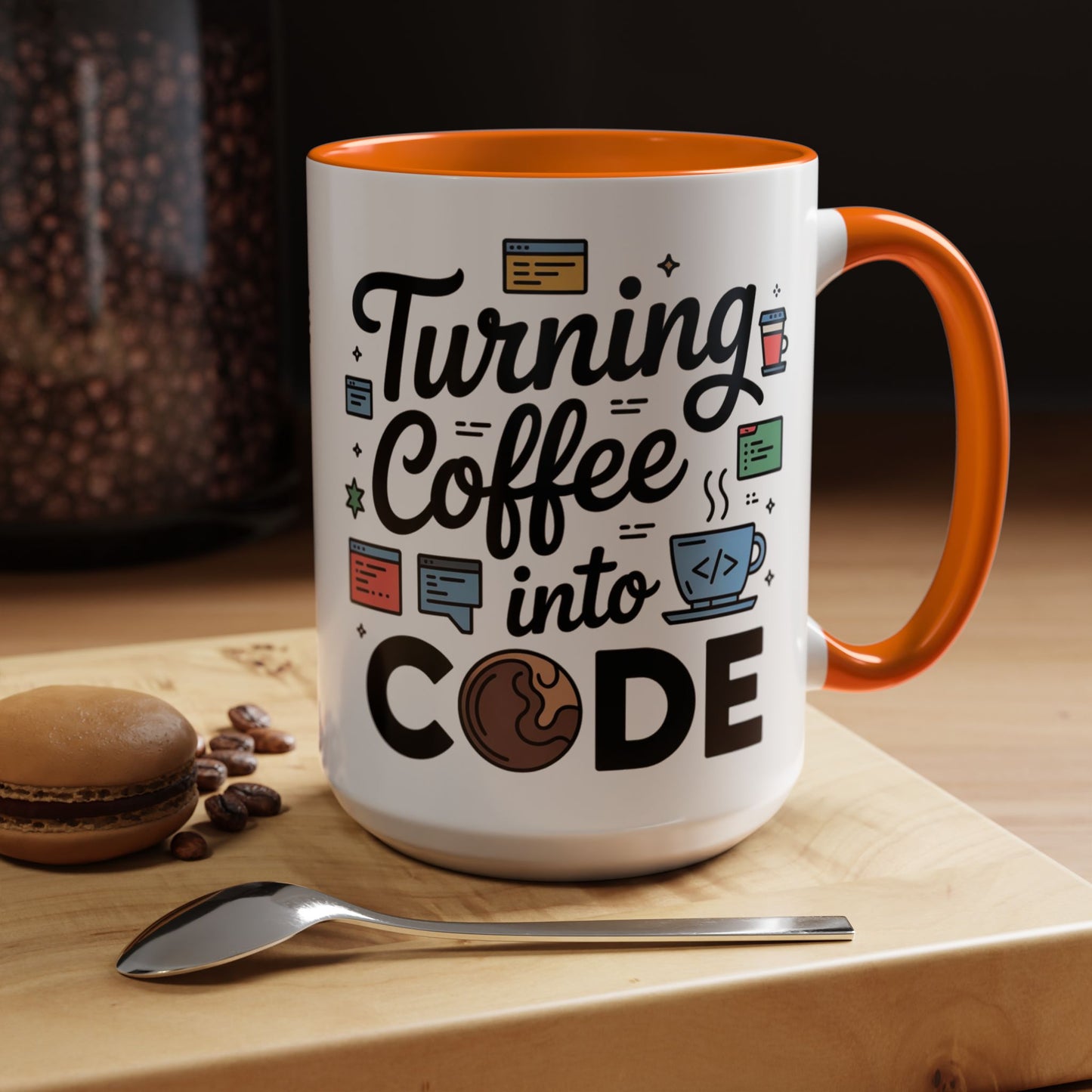 Turning Coffee into Code Mug, Programmer Gift, Coffee Lovers Cup, Tech Humor, Office Decor, Geeky Coffee Mug