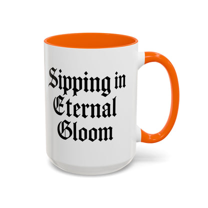 Eternal Gloom Accent Mug - Gothic Coffee Cup, Dark Aesthetic Drinkware, Unique Gift for Halloween, Home Office Decor, Quote Mug