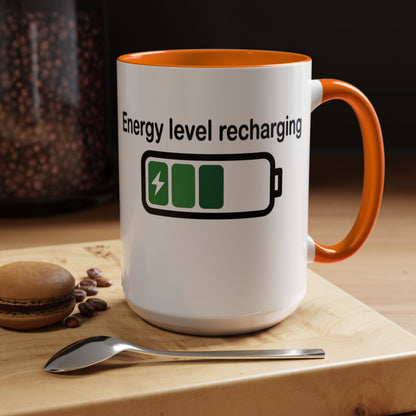 Recharge Your Energy Level, Gift for Tech Lovers, Office Desk Essential, Fun Quote Mug, Unique [...]