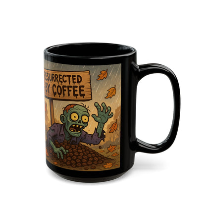 Halloween Zombie Coffee Mug, Funny Gift for Coffee Lovers, Resurrected by Coffee, Spooky Decor, Unique Halloween Gift