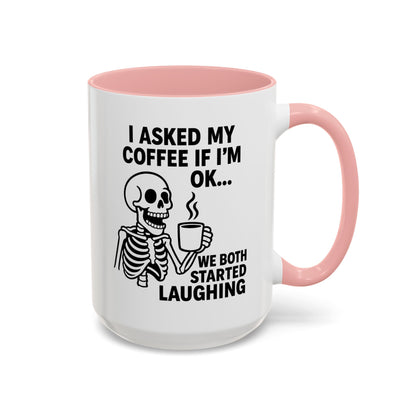 Funny Skeleton Coffee Mug, Halloween Gift, Cute Skeleton Amor, Office Mug, Day of the Dead Coffee Cup