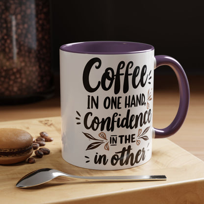 Coffee Confidence Accent Mug - Motivational 11oz & 15oz