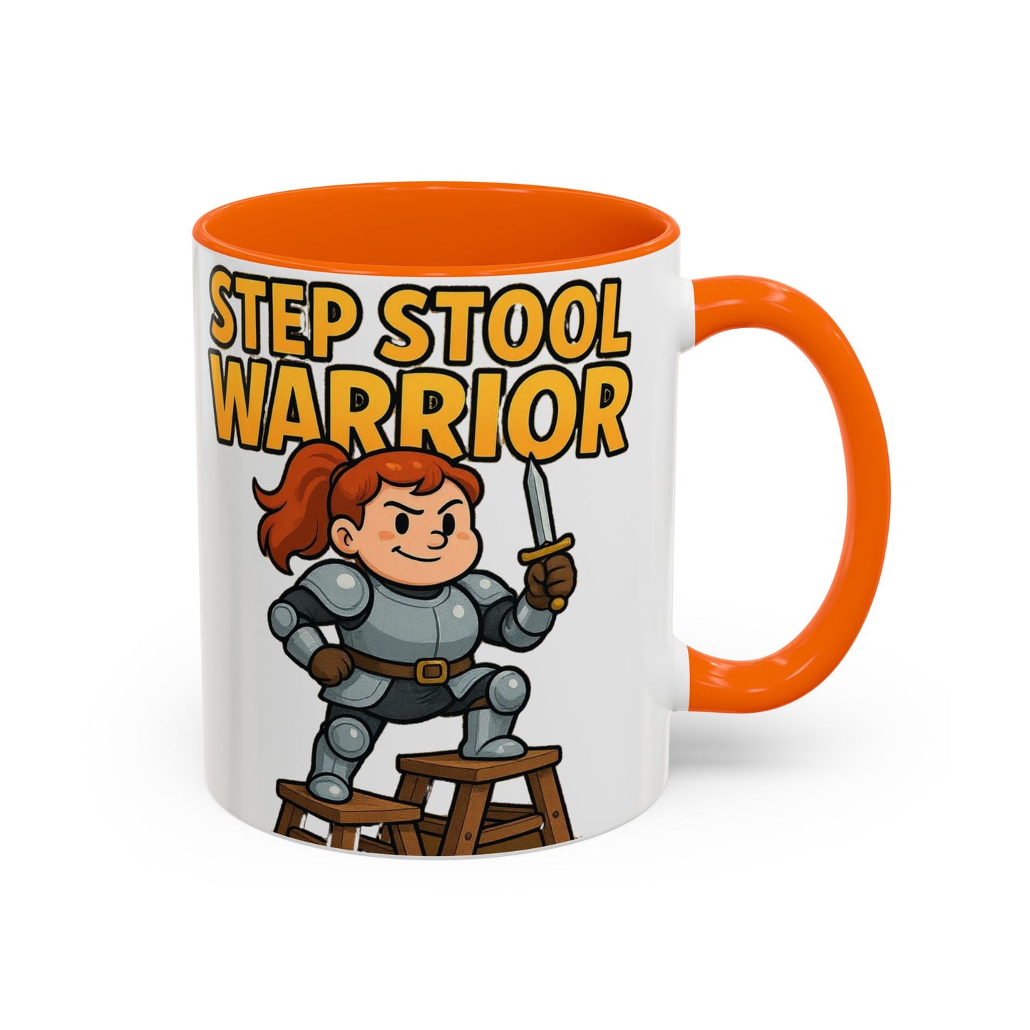 Step Stool Warrior Coffee Mug - Fun Gift for Kids, Unique Kitchenware, Playful Drinkware, Parenting Humor, Kids' Motivation