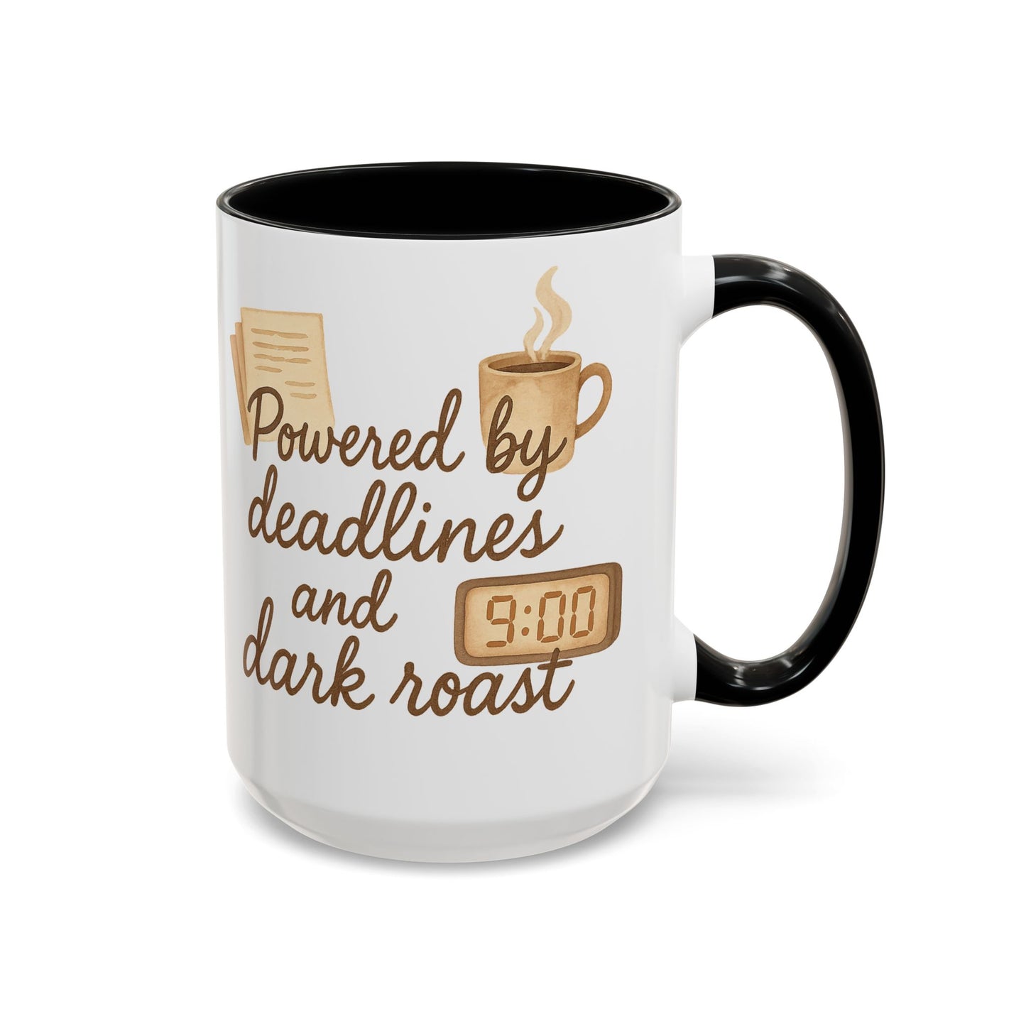 Powered by Deadlines and Dark Roast - Gift for Coffee Lover, Journalist