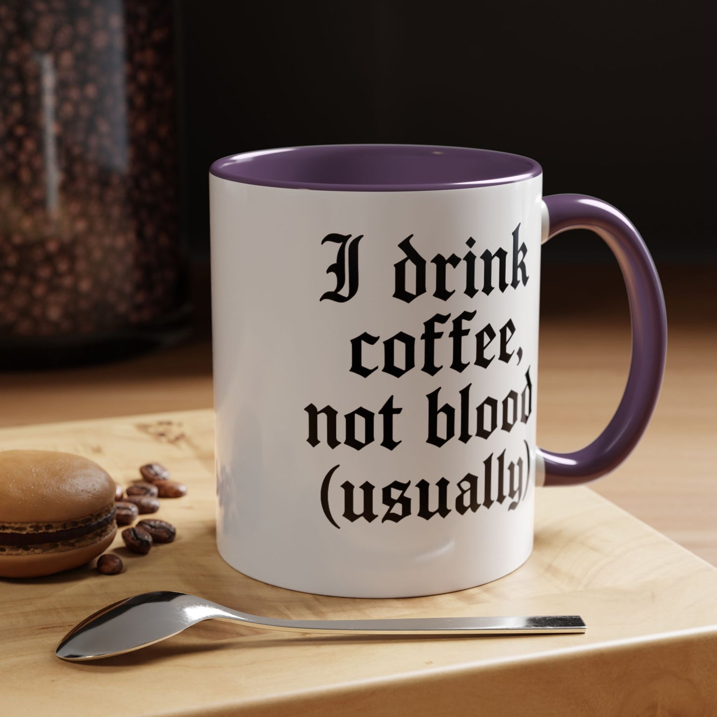I Drink Coffee Not Blood (Usually), Funny Gift for Coffee Lovers, Black Accent Mug, Unique Kitchen Decor, [...]