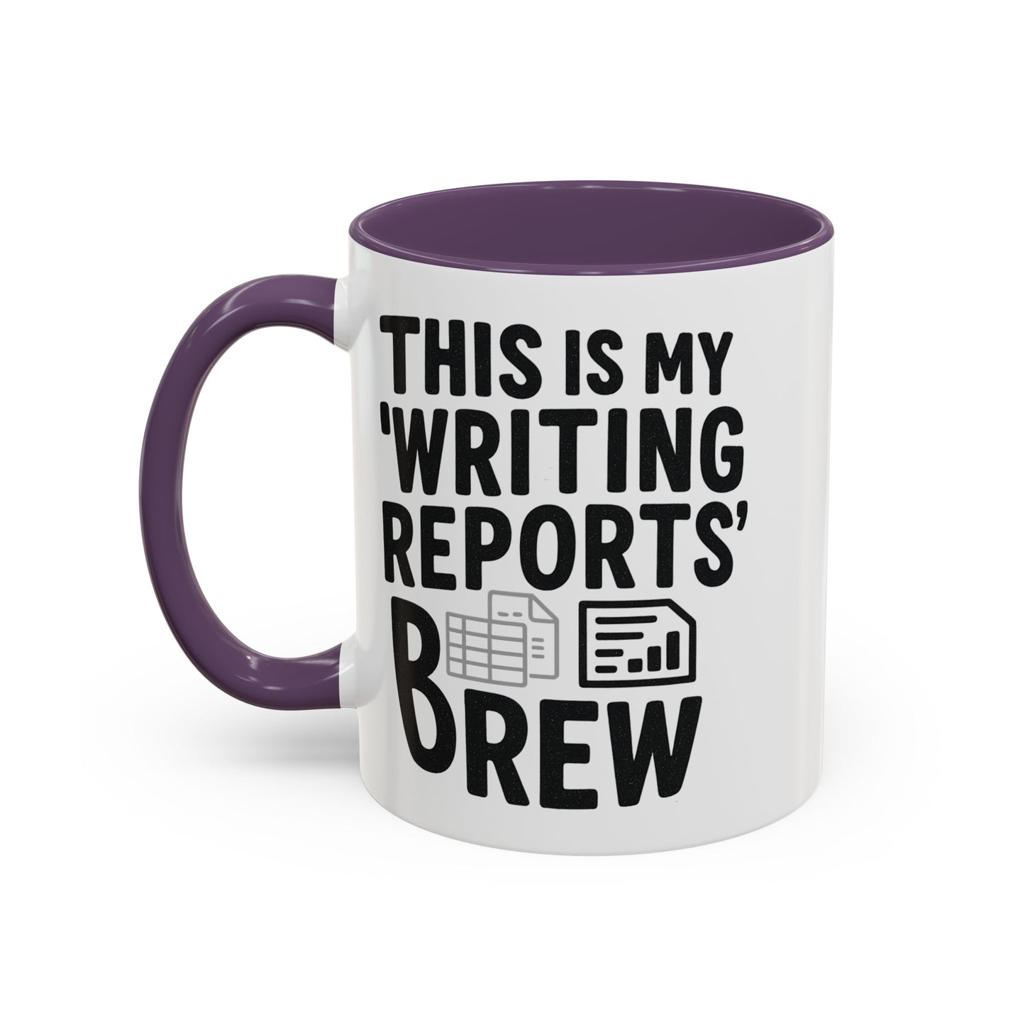 Writing Reports Accent Coffee Mug – Funny Office Gift, Work From Home, Police, Coffee Lover Humor