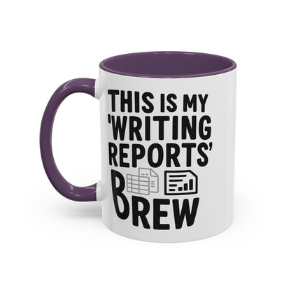Writing Reports Accent Coffee Mug – Funny Office Gift, Work From Home, Police, Coffee Lover Humor
