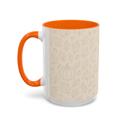 Autumn Leaves Accent Coffee Mug | Fall Decor, Pumpkin Lovers Gift, Cozy Mornings, Seasonal Kitchenware, Ideal for Thanksgiving