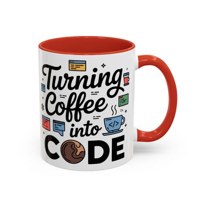 Turning Coffee into Code Mug, Programmer Gift, Coffee Lovers Cup, Tech Humor, Office Decor, Geeky Coffee Mug