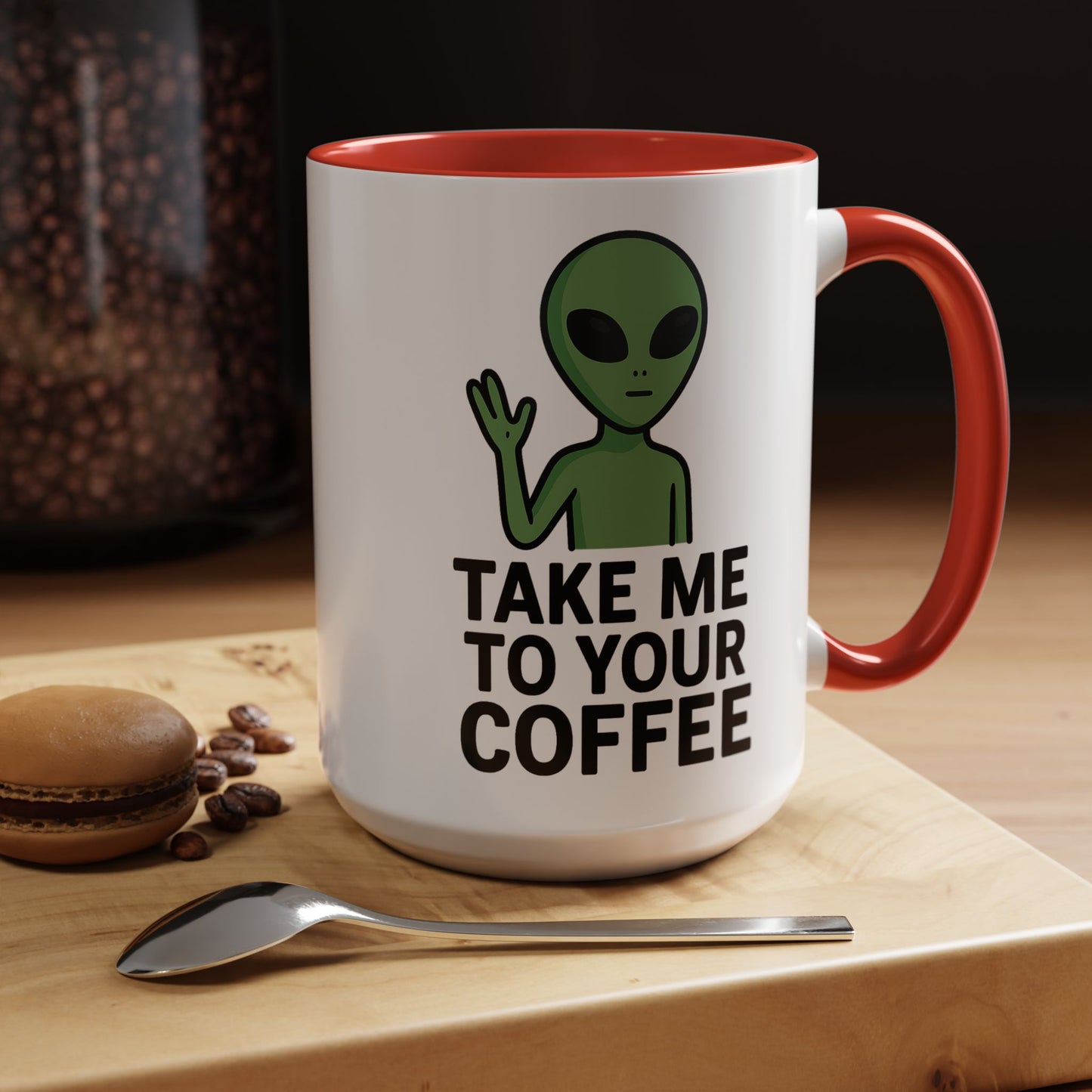 Funny Alien Coffee Mug - Take Me To Your Coffee, Humorous Gift for Coffee Lovers, Unique Office Decor, Birthday Gift