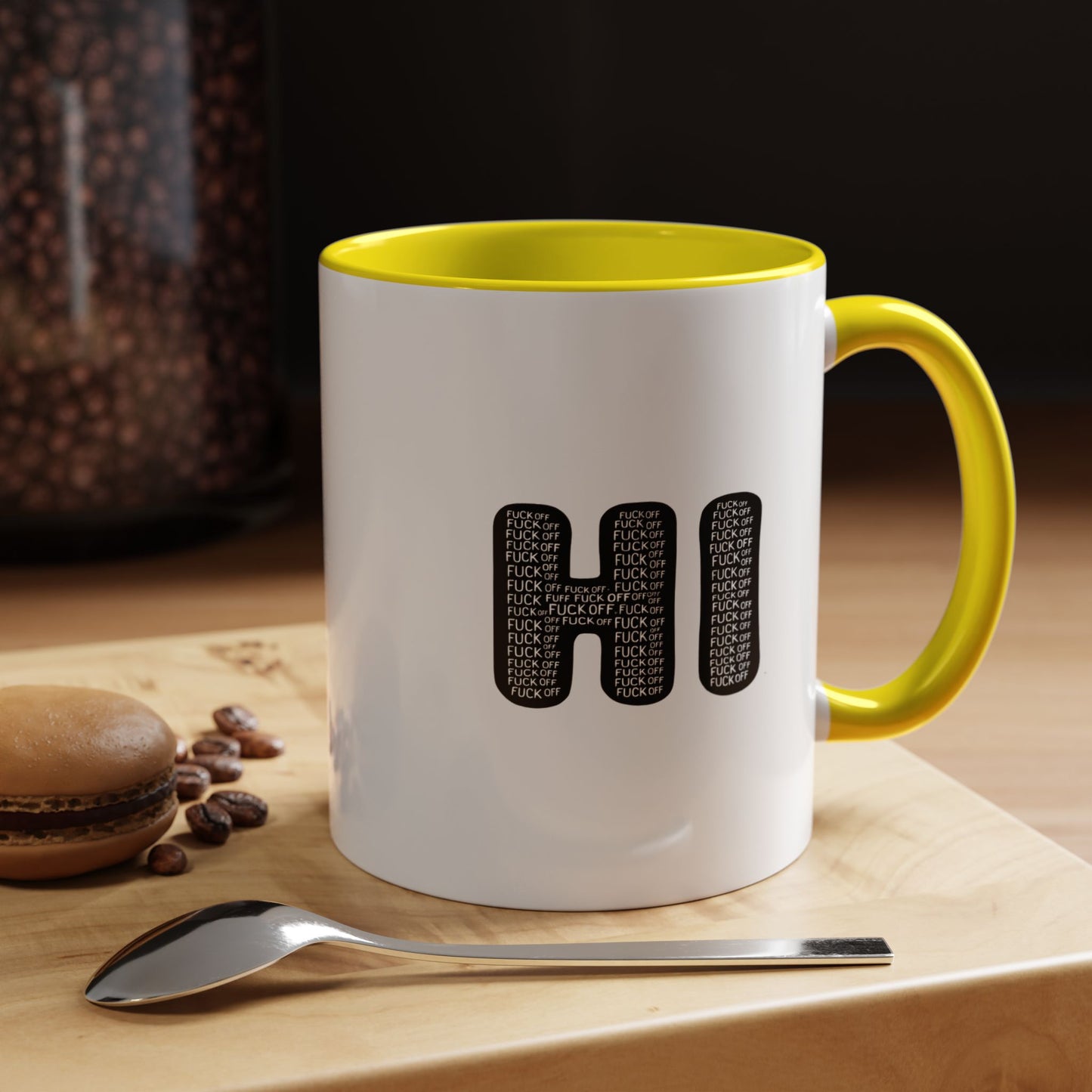 Explicit 'HI' Design, Modern Mug for Tea Lovers, Gift Idea for Friends, Unique Office Decor, Home Kitchen Accessory