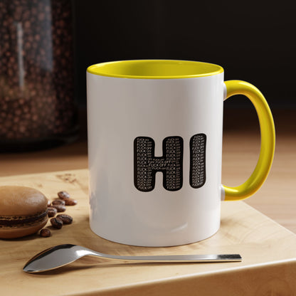 Explicit 'HI' Design, Modern Mug for Tea Lovers, Gift Idea for Friends, Unique Office Decor, Home Kitchen Accessory