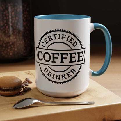 Certified coffee drinker 11oz two-tone ceramic mug - Unique gift for coffee lovers - Mug World