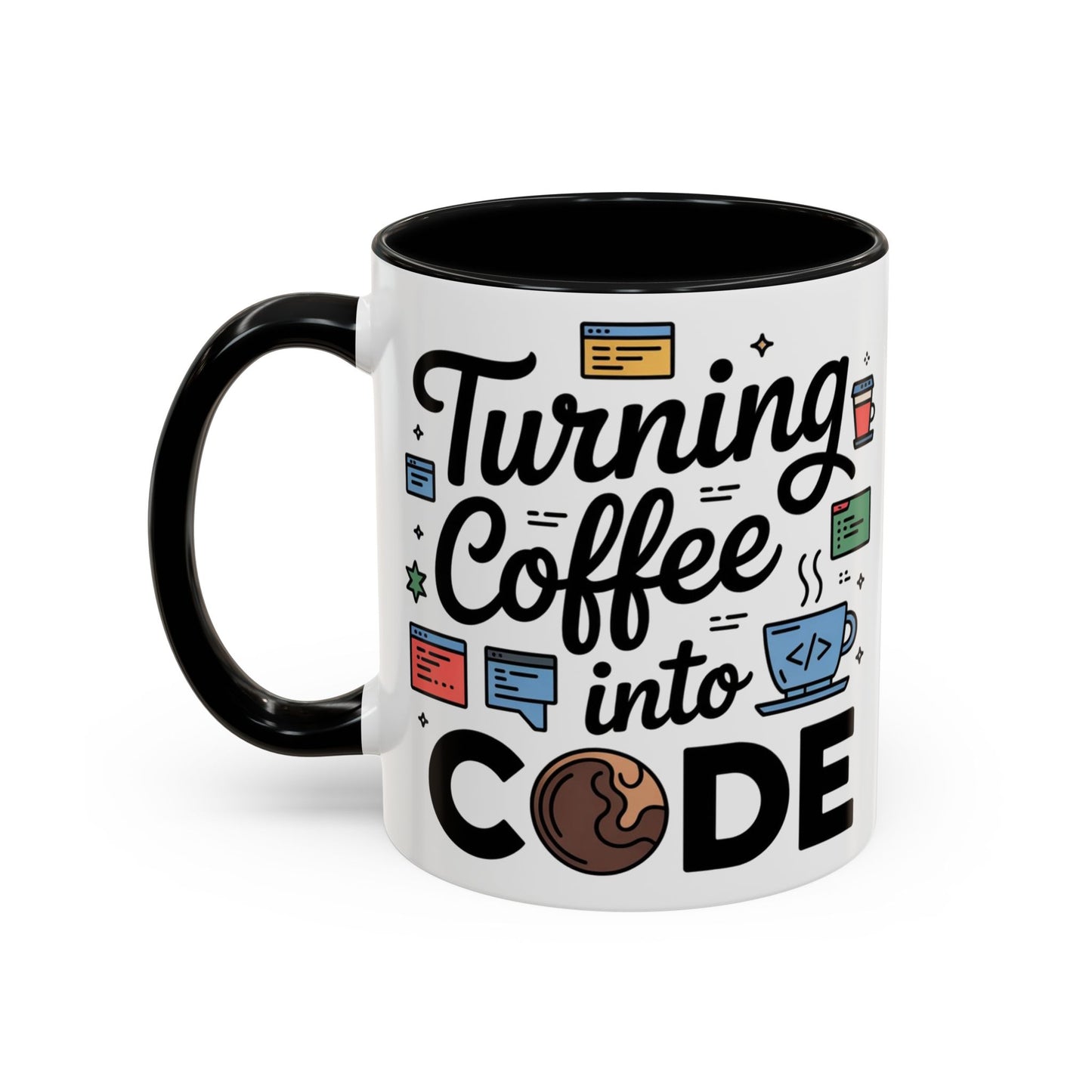 Turning Coffee into Code Mug, Programmer Gift, Coffee Lovers Cup, Tech Humor, Office Decor, Geeky Coffee Mug