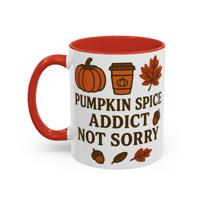 Pumpkin Spice Addict Coffee Mug, Cozy Fall Gift for Coffee Lovers, Autumn Decor, Cute Mug for Thanksgiving