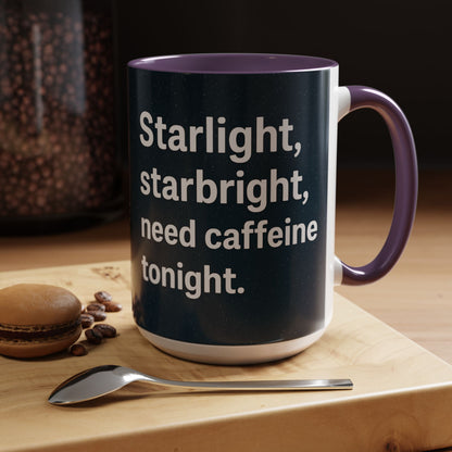 Starlight Caffeine Coffee Mug | Perfect for Coffee Lovers, Gift for Friends, Night Owl, Magical Mugs, Funny Cup